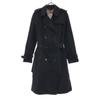 Sanyo Shokai Trench Coat 38 Navy Lining Check Women Used