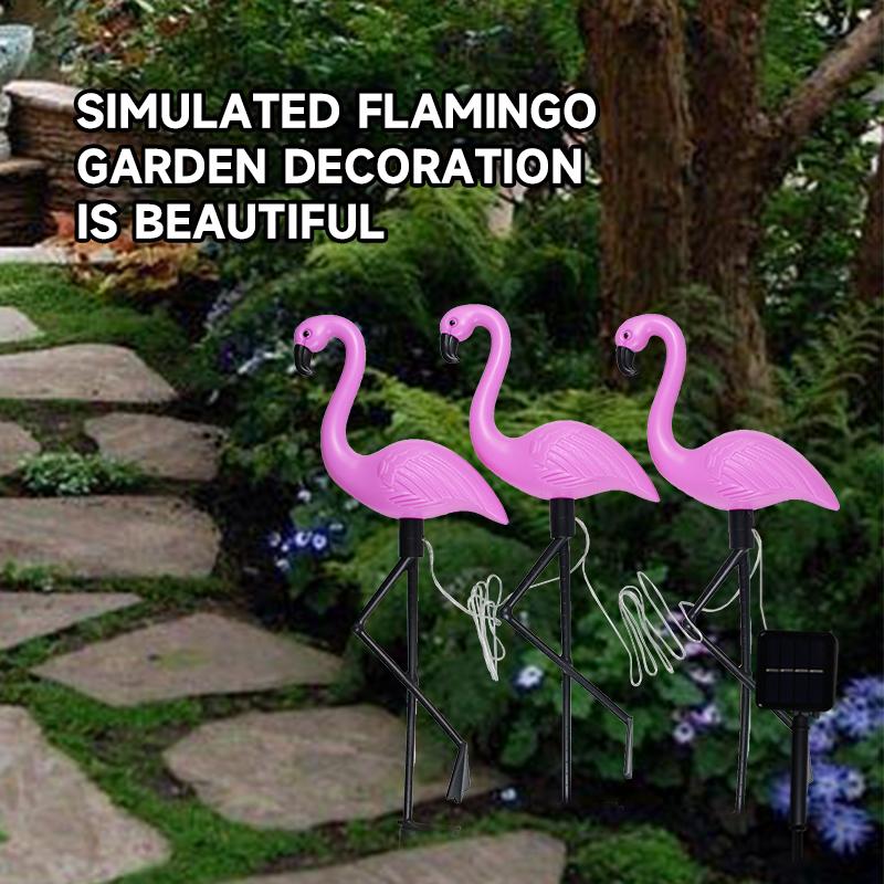 Group Solar Flamingo Light Purple Flamingo Garden Decoration Lamp LED Outdoor Waterproof Ground Lawn Light Patio Walkway Lamp