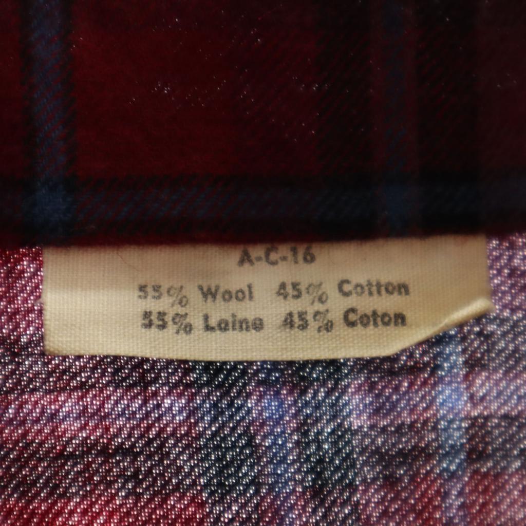 Винтажная шерстяная рубашка 70-х годов в клетку с длинным рукавом, шерстяная, размер XL, красная, мужская, б/у