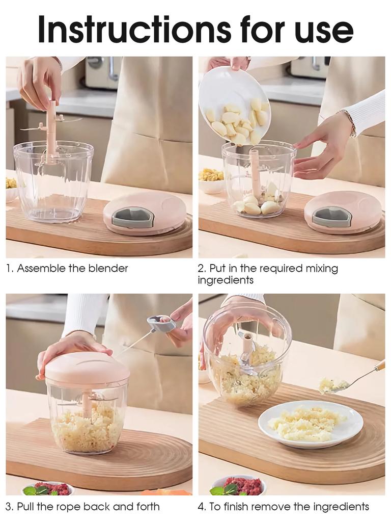 900 мл Очень большая вместимость Ручной измельчитель чеснока/Овощерезка/Кухонная мясорубка/картофелемялка - Кухонная утварь