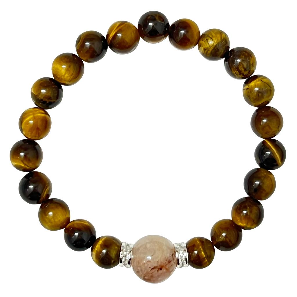 Tiger Eye Stone Beaded Bracelets for Women 8mm Round Beads Semi-Precious Gemstones Bangle DIY Jewelry Gifts