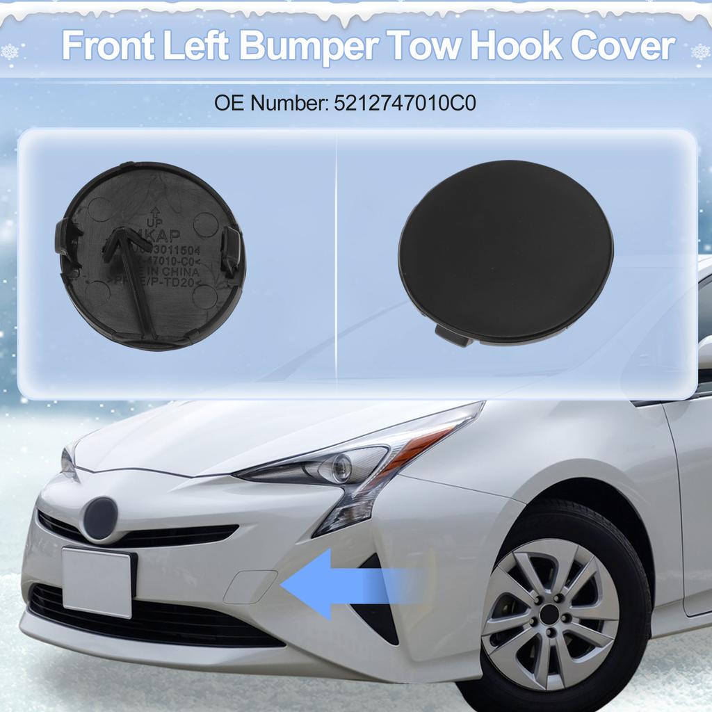 UXCELL Left Front Car Tow Hook Cover Cap for Toyota Prius 2004-2009 No.5212747010C0
