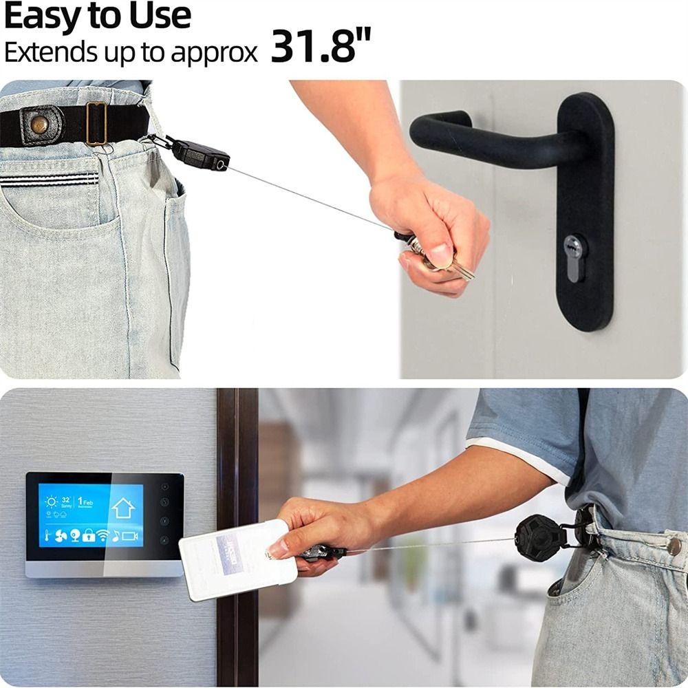 Name Tag Badge Holder ID Lanyard Retractable Key Ring Easy-to-pull Buckle Badge Reel ID Card Holder