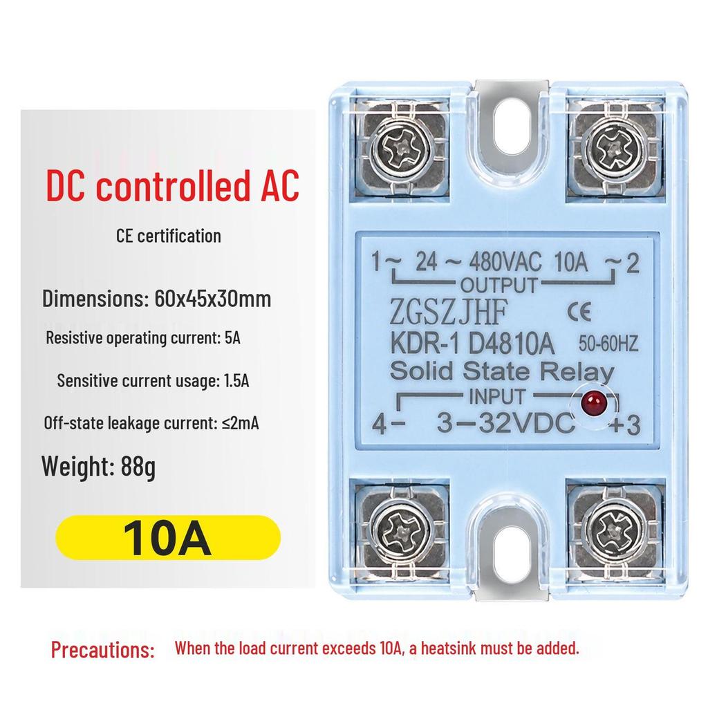 24V-220V Single-phase SSR Relay, 10A/25A/60A/100A