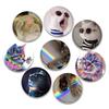 32/44/58mm 58mm Cartoon Cat Claw Pins, Cute Rainbow Cats Badge, Handmade Tinplate Brooches, Breastpin for Backpack Clothes Gift Accessory
