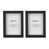 Amazon Basics Rectangular Photo Frames with Mats, 13x18cm, Mat 10x15cm, Black, 2-Pack
