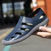 Fashionable Outdoor Men Breathable Hollow Out Casual Anti Slip Beach Shoes Summer New Men Comfortable Leather Hole Shoes Sandals