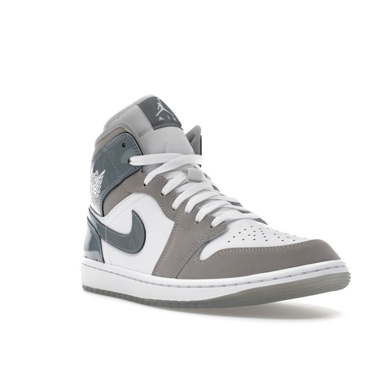 Air Jordan 1 Mid SE Patent Cool Grey Unisex Sneakers White Medium-Grey HF3216-100