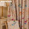1PC European Style Colorful Butterfly Printed Thick Curtain 100% Blackout Curtain for Bedroom Living Room Balcony Window for Home Decor