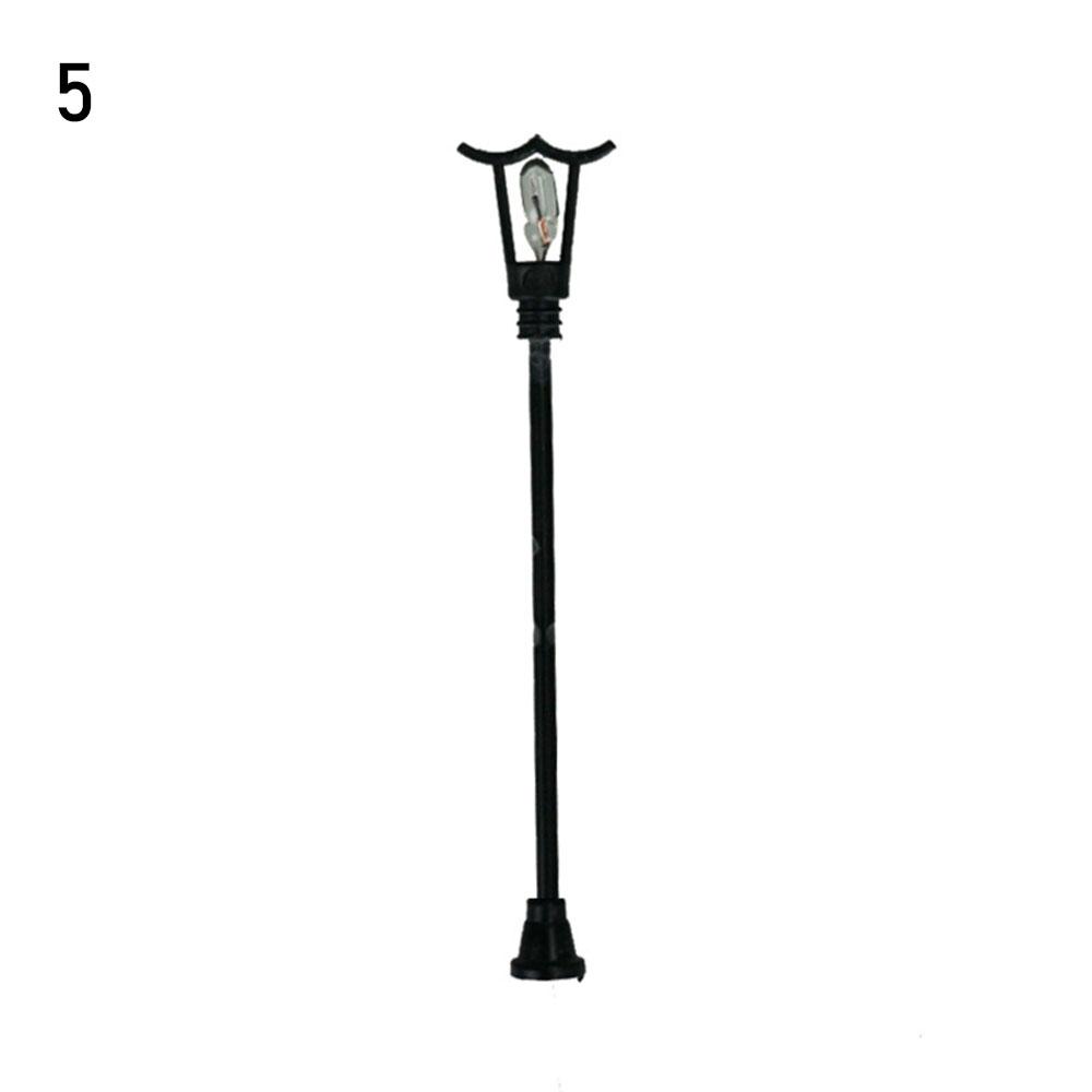 Белые миниатюры Декор Модель Уличные фонари Пейзаж Светодиодная лампа Макет Фонарный столб Освещение детской площадки