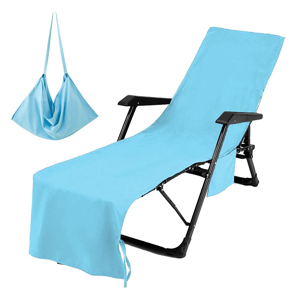 Lounge Chair Towel Cover Beach Chair Cover Ultrafine Fiber with Pockets Extra Long Beach Towels