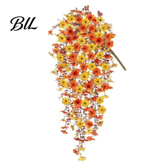 Decorative Fake Plant for Home Artificial Hanging Fall Flower, Realistic Plastic Cascading Vines Textures Vine Arrangement Plant, Maintenance-free