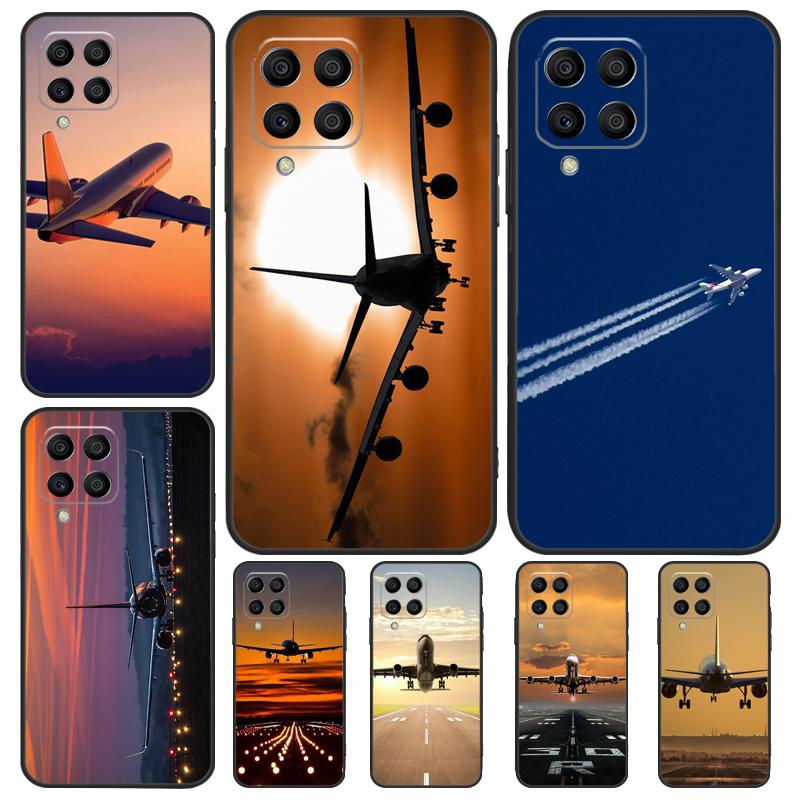 Чехол для телефона Samsung Galaxy M13 M23 M33 M53 M21 M31 M51 M30s M20 M12 M32 M52 M14 M34 M54 с изображением самолета