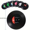 6 Vinyl Record Coasters Creative Retro Classic Nostalgic Rock CD Anti Slip Insulation Pads Desktop Decoration