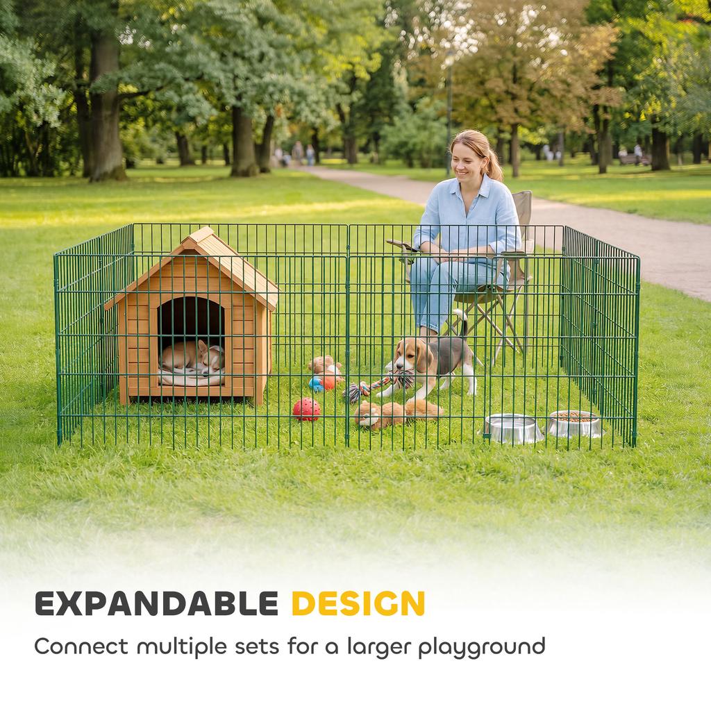 8 Panel Pet Playpen For Medium Dogs Indoor Outdoor 80 Cm Height