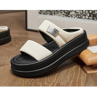 2025 Летняя обувь Женские сандалии на плоской платформе Нескользящие модные брендовые женские сандалии, увеличивающие рост на 5 см