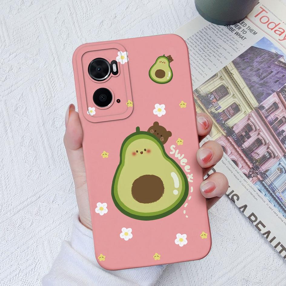 Phoone Case For OPPO A76 A73 A93 A74 A96 A78 A94 A8 A9X Cover Fashion Design Avocado Shockproof Screen Protector Matte Soft Silicone For OPPO Bumper