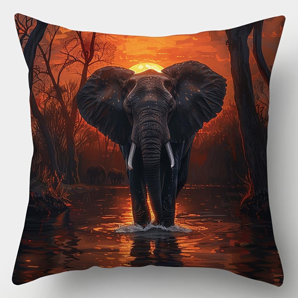 Наволочка с африканскими саванными животнымиПодходит для дивана, автомобиля, спальни, декоративная наволочка для подушки