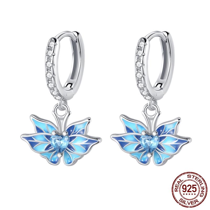 Sales100% S925 Стерлингового Серебра Звезда Луна В Форме Сердца Женские Серьги Подходят Оригинальные Серьги Свадебные Изящные Ювелирные Изделия Подарки