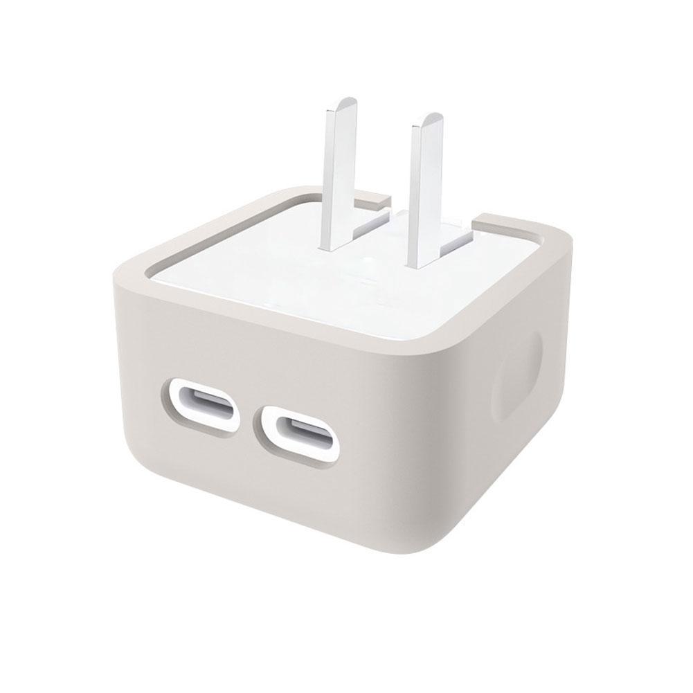 Для Apple 35 Вт Двухпортовый USB-C Маленький Адаптер Питания Силиконовый Чехол Зарядная Головка Защитный Чехол Для IPhone Для MacBook