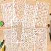 4pc/set Stencil Template Floral Pattern Design Hollow-out Drawing for Spray Painting Coloring Handwritten Posters Crafts Journal