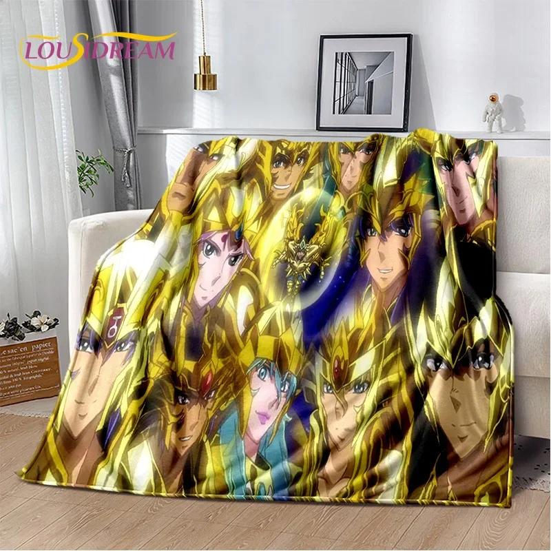 Мягкое фланелевое одеяло из мультфильма Saint Seiya 3D Retro для кроватей, диванов, пикников, пледов для отдыха на свежем воздухе, подарков