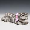 Bamboo Shoot Ribbon Cat Gray Plush Toy 15782