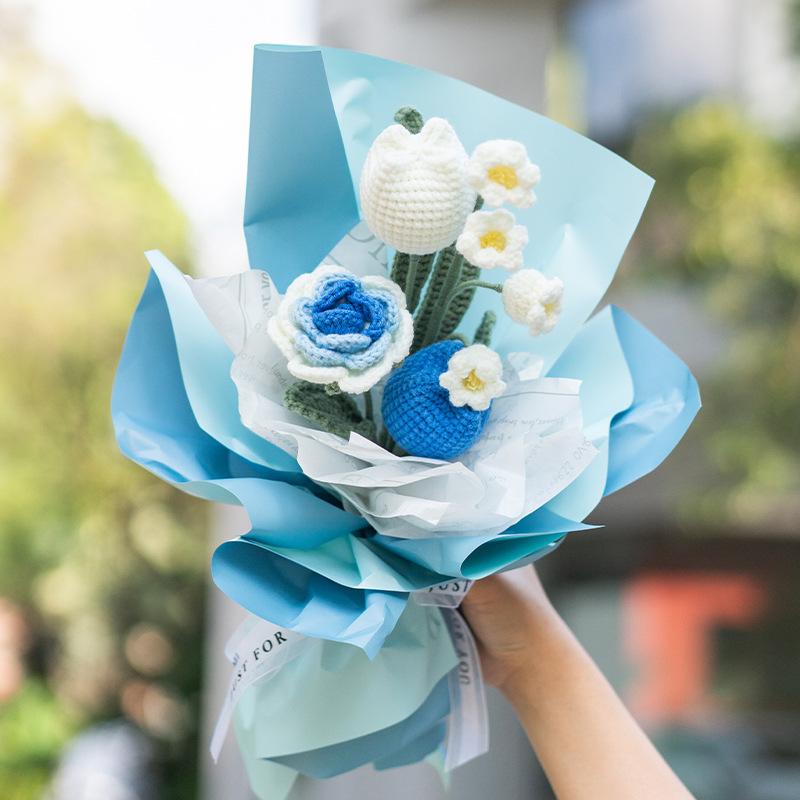 Handmade Wool Flower Bouquet Diy Crochet Material Package Knitting Bouquet Mother's Day Birthday Creative 520 Graduation Gift