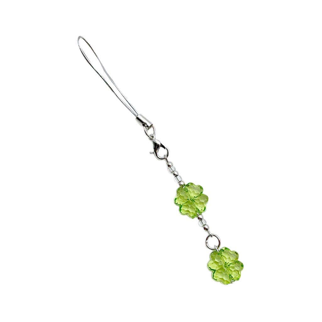 Colorful Keychain Elegant Beaded Four Leaf Clovers Phone Pendant Bag Charm Stylish Accessory for Fashion Enthusiasts