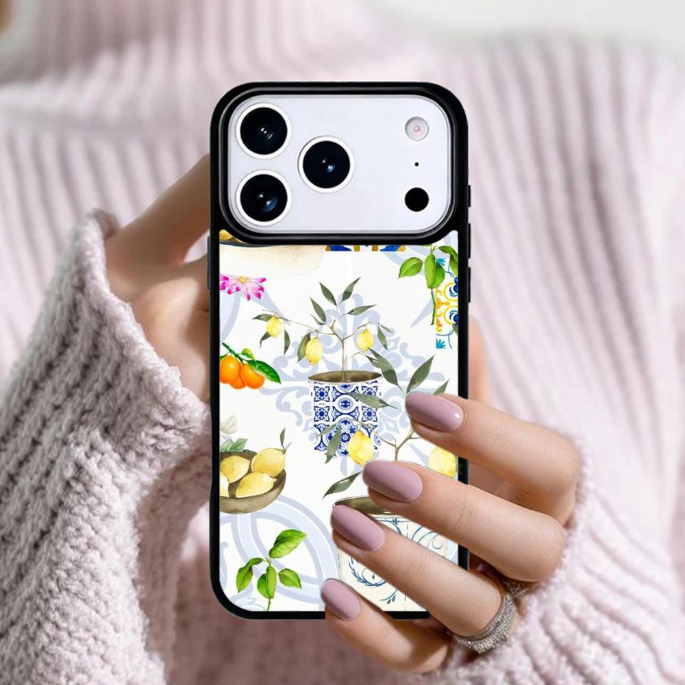 Средиземноморский Лимон Чехол для Телефона Для Apple iPhone 17 Air 16E 15 14 Plus 13 12 11 Pro Max Mini Funda Чехол