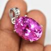29.55 Ct NATURAL Pink Sapphire 925 CERTIFIED Sterling Silver Oval Shape Pendant MY.PDS-337-NS