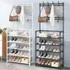 Clothes Hanger Multi-Layer Shoe Rack Doorway DIY Hat And Shoes Shelf Simple Floor-Standing Living Room Organizer Storage Racks