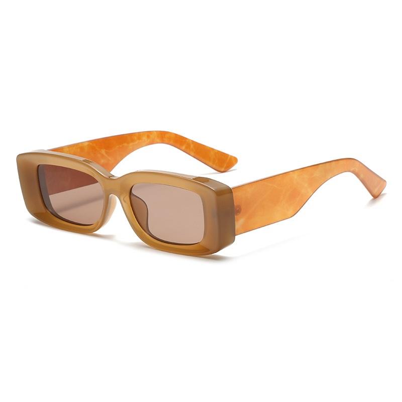 Luxury Fashion Rectangle Jelly Color Women Sunglasses Retro Pattern Men Gradient Shades Uv400 Sun Glasses