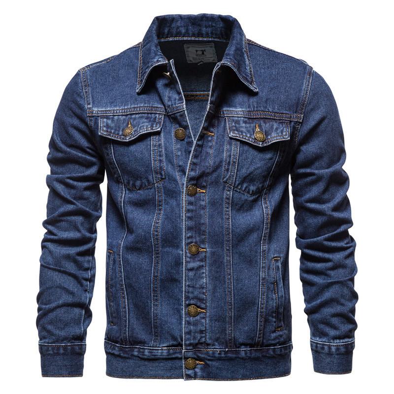 Spring Fashion Motorcycle Men Solid Lapel Jackets Hommes Slim Fit Cotton Casual Denim Jackets Coats Plus Size