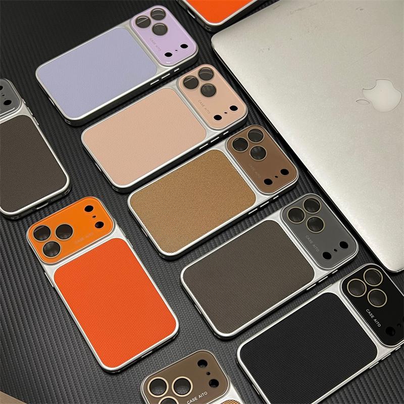 Роскошный Модный Матовый Шпонированный Кожаный Чехол Для Телефона Для Apple iPhone 17 16 15 14 Pro Max 13 Большое Окно Ударопрочный Защитный Чехол