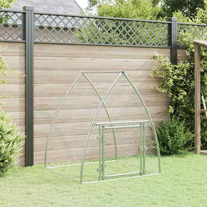 VidaXL Chicken Cage Silver 100x105x120 Cm Galvanized Steel, Chicken Coop, Chicken Run, Chicken Coop with Run, Hut 172552