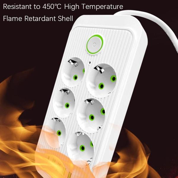 1 шт. портативный удлинитель с вилкой европейского стандарта, 3/6 широко расставленных розеток с 5 портами USB (1 USB-C), Удлинительная розетка для дома в общежитии Travel Office