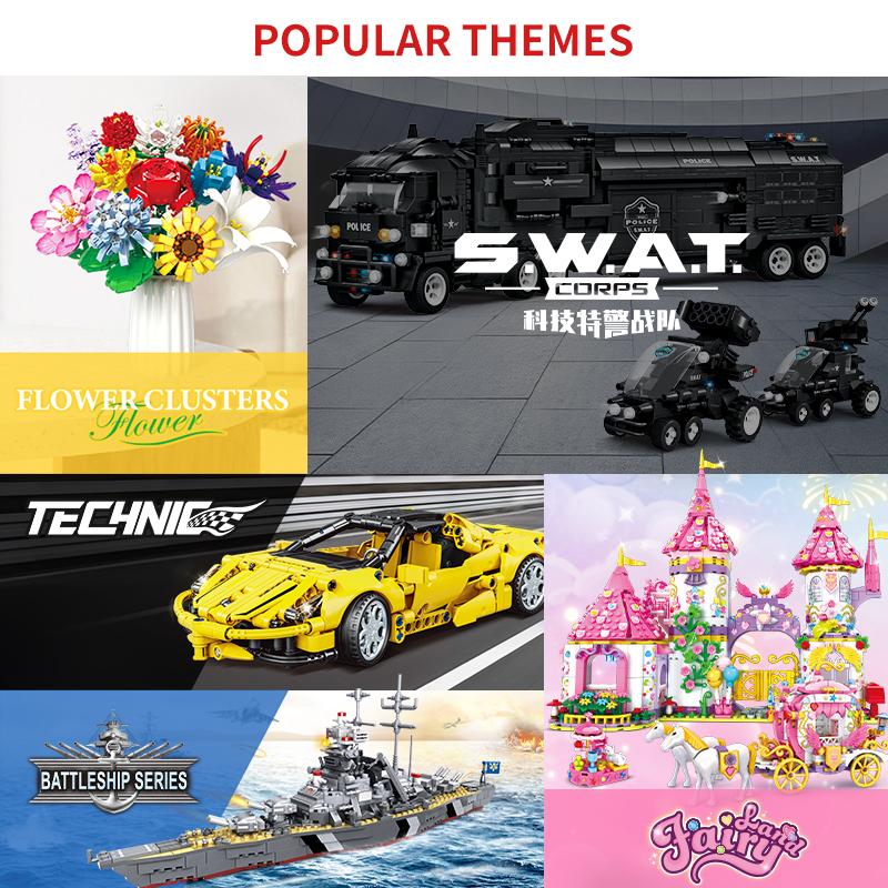 Woma Toys C0233 Plastic ABS Building Block Brick Set Pink Princess Castle Toy for Girl