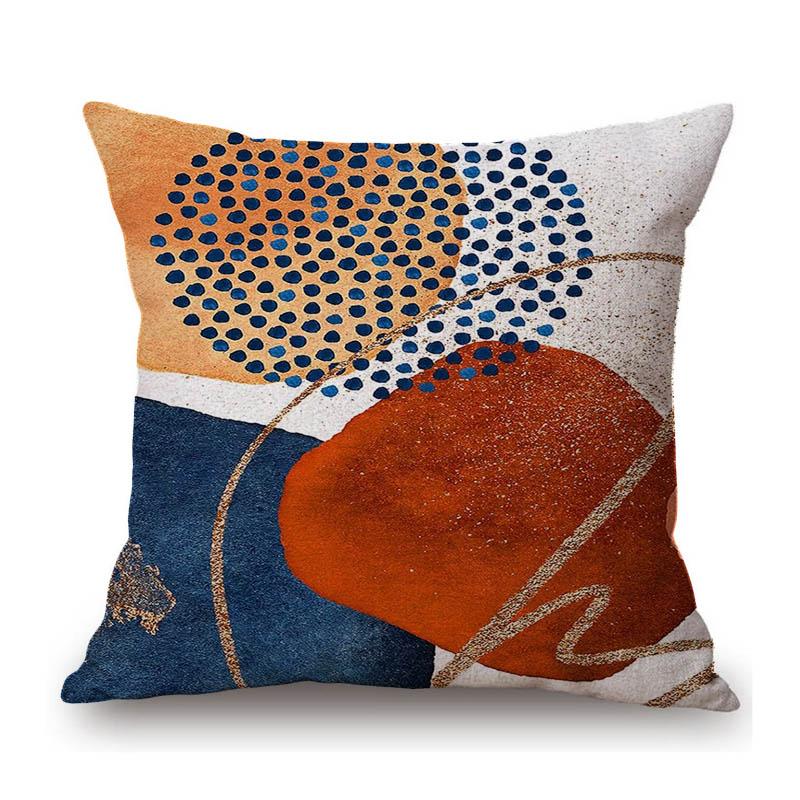 Nordic Abstract Geometric Modern Art Terra Cotta Modern Art Cotton Linen Sofa Throw Pillow Case Home Decorative Cushion Cover