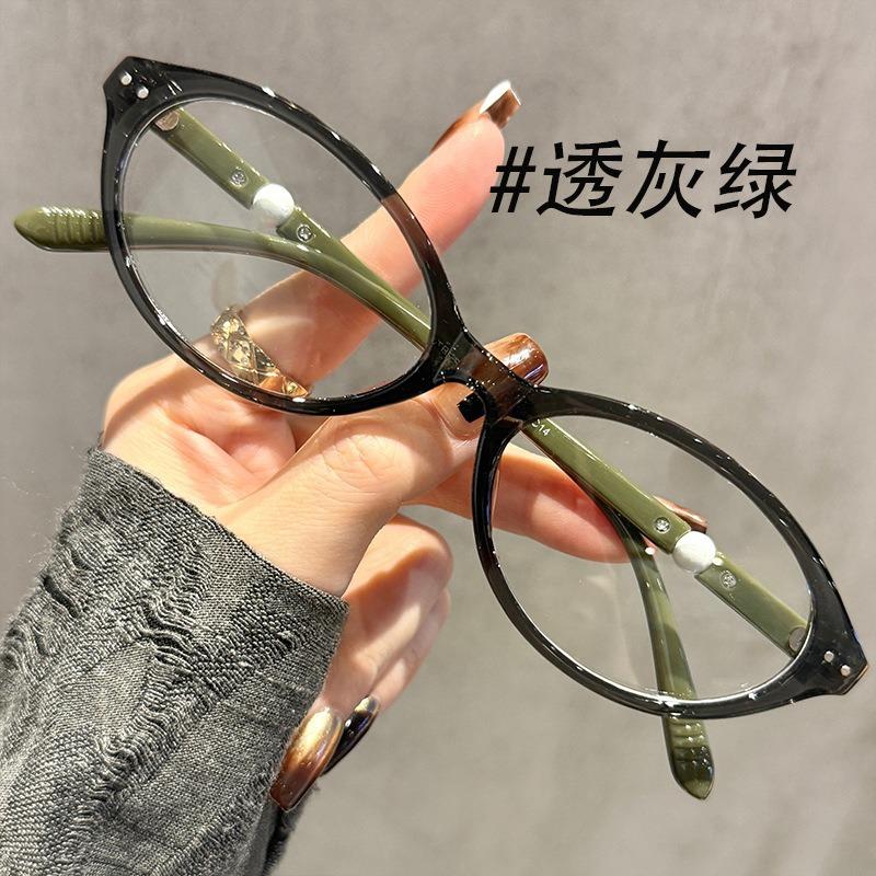 Nerd glasses female oval square face tortoiseshell glasses frame can be matched with degree high-end frame Internet celebrity