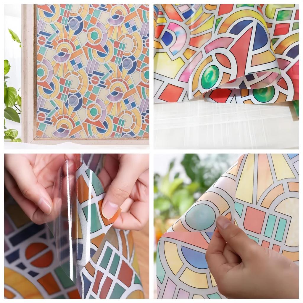 Пленка для защиты окон, витражные наклейки, декоративная тонировочная пленка для окон для дома, неклейкие наклейки на окна, защищающие от ультрафиолета