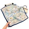 Silk scarf oil painting style fashion 71 simulation silk square scarf ins style temperament is good to match decorative silk scarf professional scarf