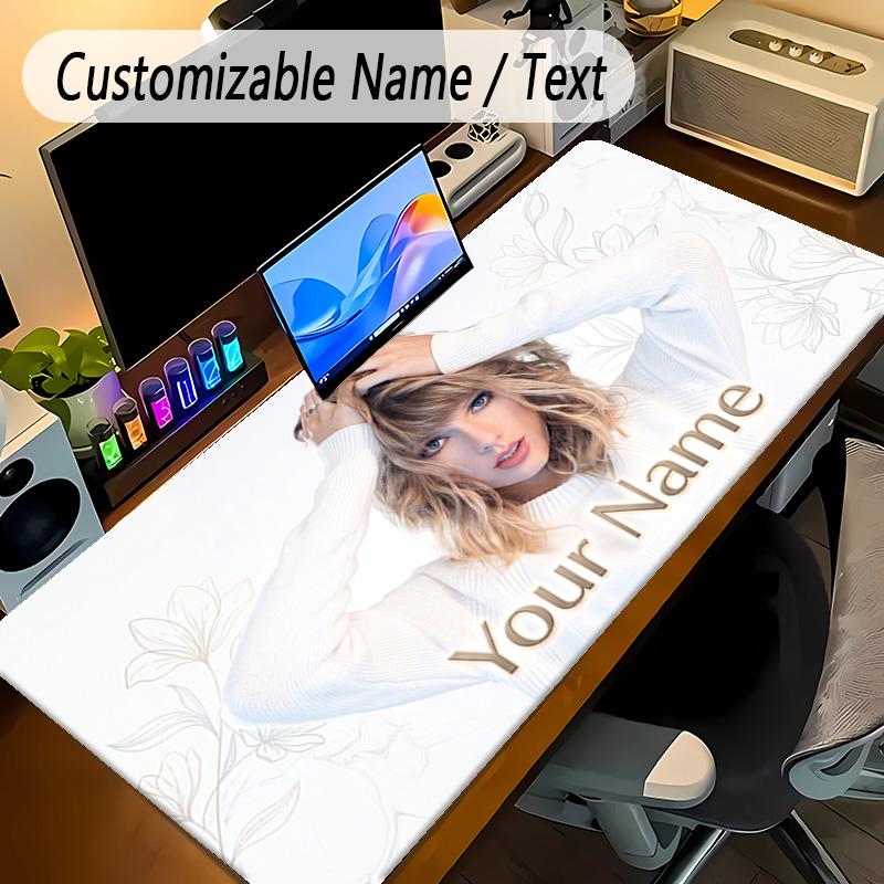 Large Mouse PadTaylor Swift Custom Name Text Personalized Desk Mat Non Slip Gaming Pad