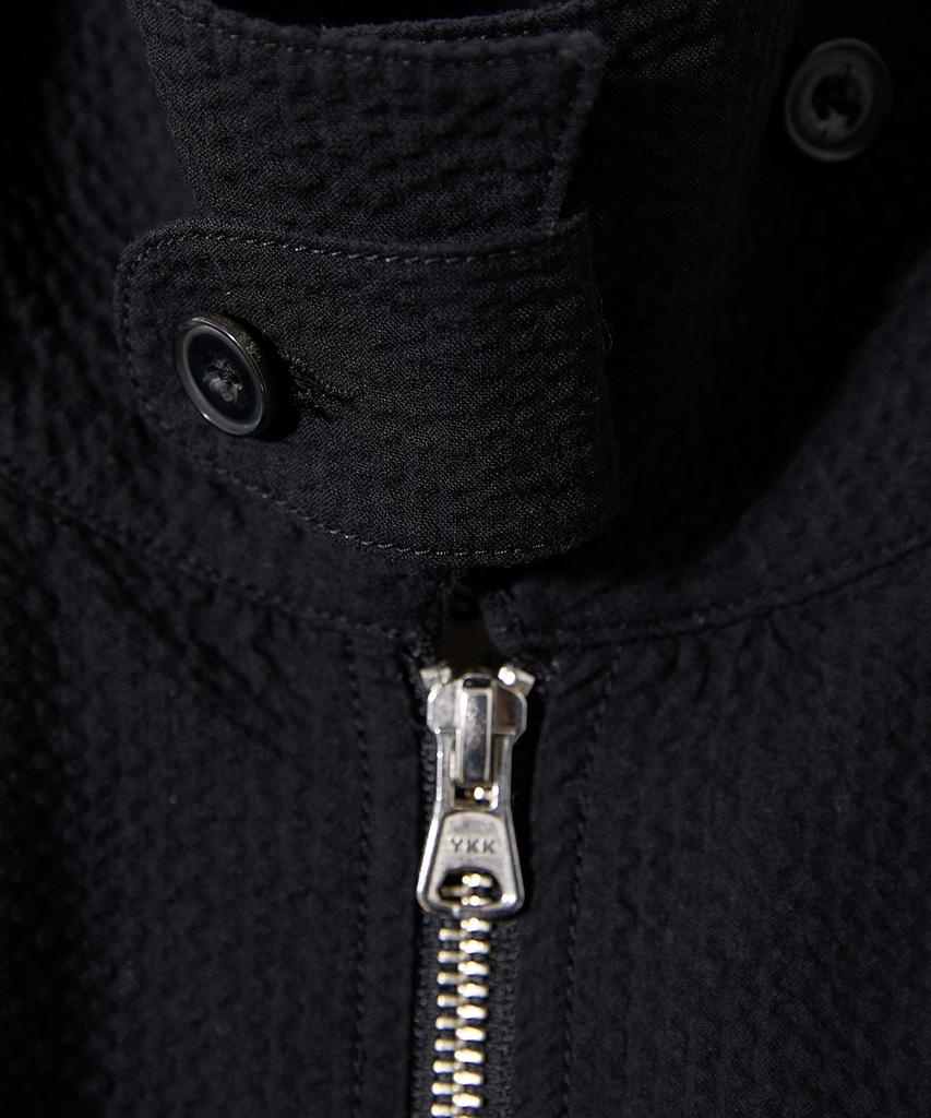 Horlisun Visitor Harrington Seersucker Jacket Black