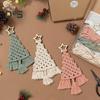 DIY Christmas Tree Macrame Kit Cotton Rope Braiding Set Hand Knitting Boho Christmas Tassel Decor Kit for Beginners