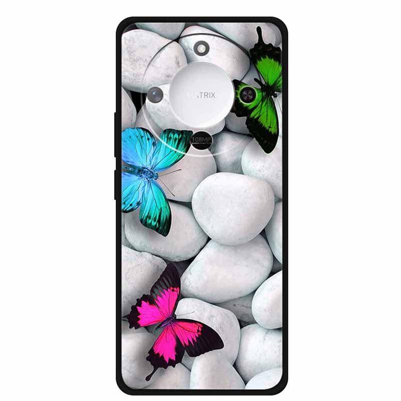 Чехол для Honor X70 5G Минималистичный Техно Стиль ТПУ Силиконовые Чехлы для Телефона для HonorX70 MTN-AN00 Свежие Цветы Бампер Крутой Мягкий fundas