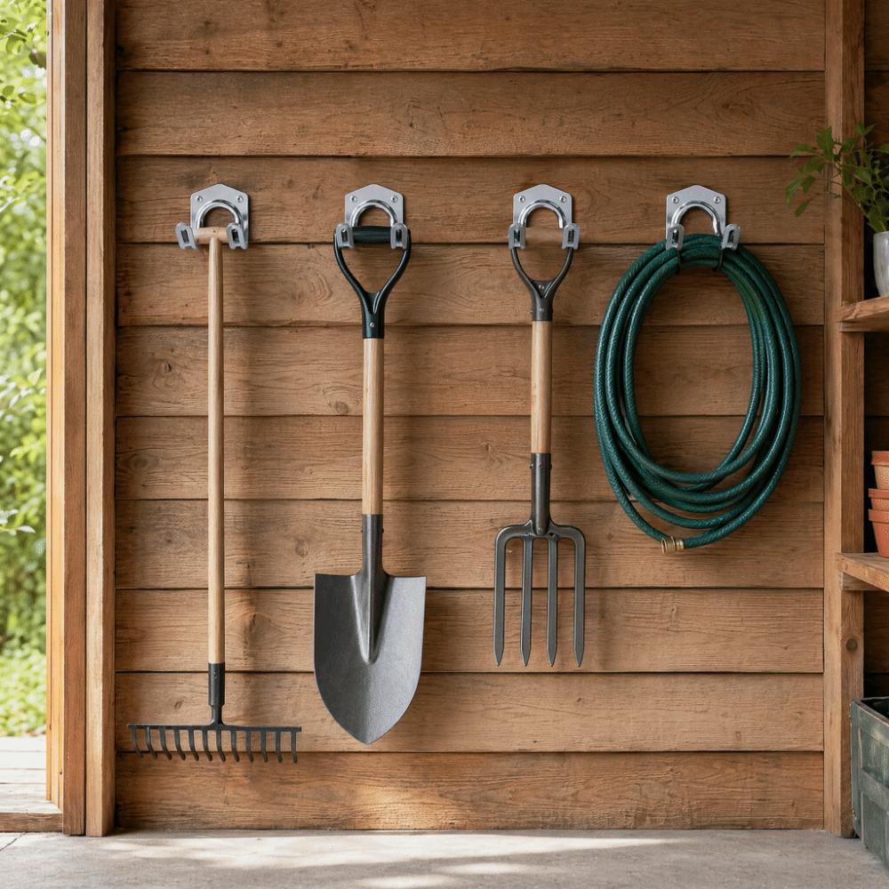 10Pcs Durable Tool Storage Hooks Easy Install Hose Storage Hook Garden Metal Hooks Shed Organizer