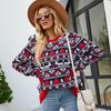 GMXIA Женская мода повседневная рождественская печать осень-зима с длинным рукавом и круглым вырезом свободные свитера