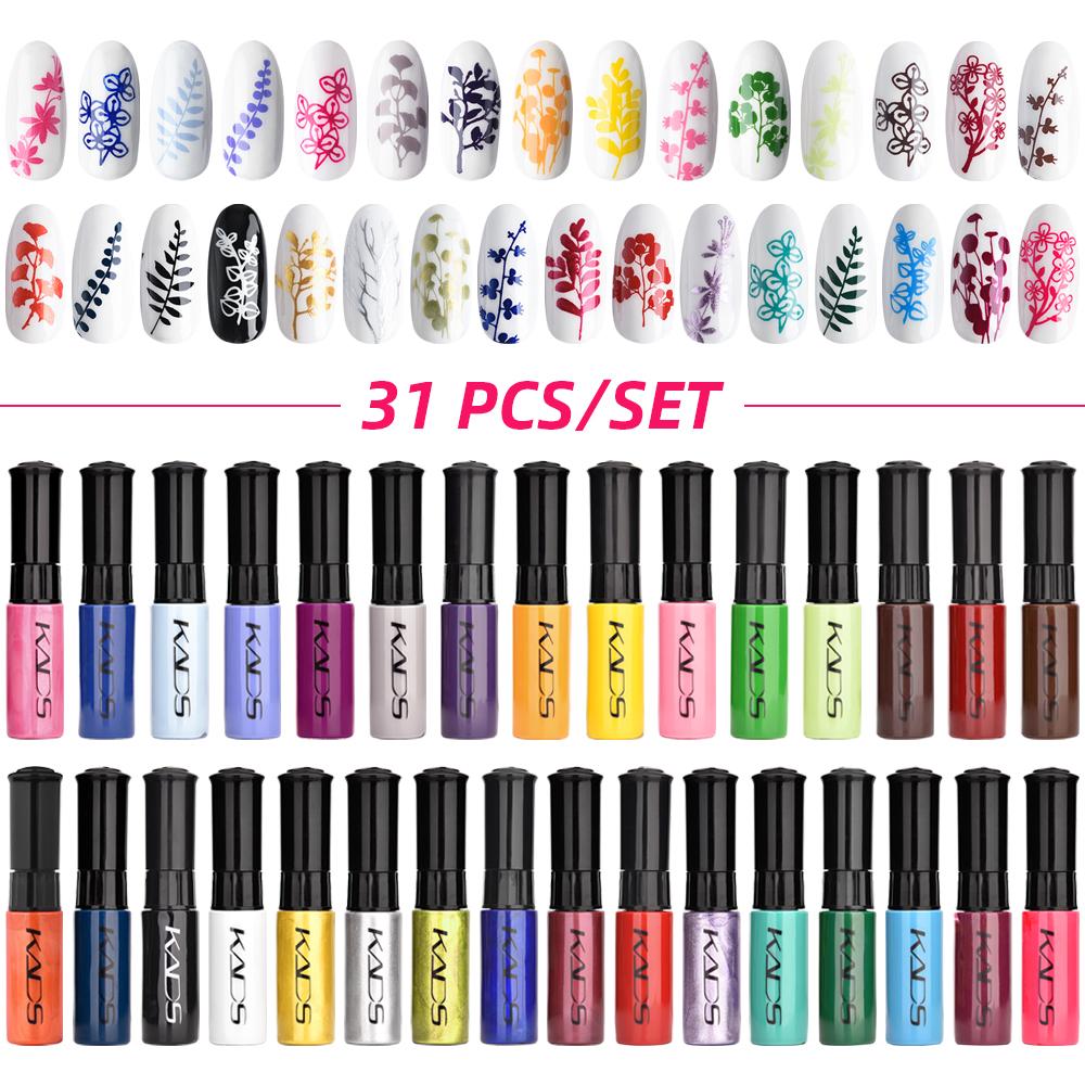 kads Набор лаков для штамповки ногтей, 47 шт., 7 мл, лак для дизайна ногтей, лак для маникюрного салона, маникюрный лак