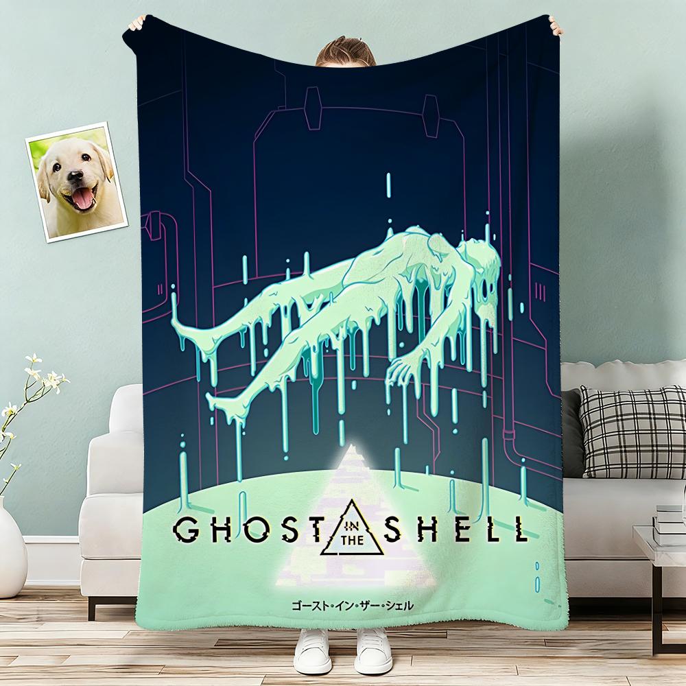 Action Anime Movie Ghost in the Shell Throw Lightweight g Flannel Blanket Soft Skinfriendly for Summer Cooling